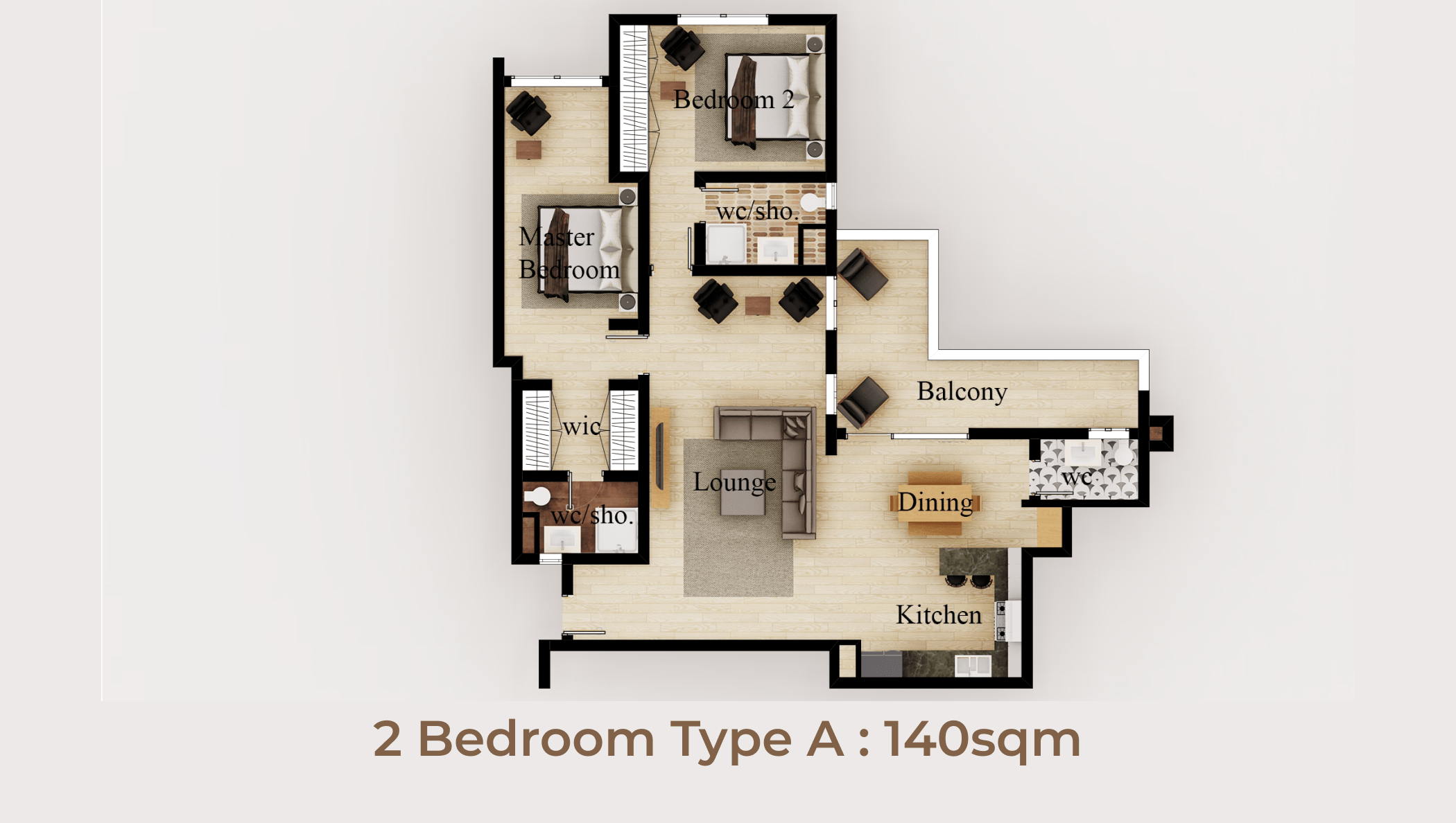 2 Bedroom type A 140 sqm-min