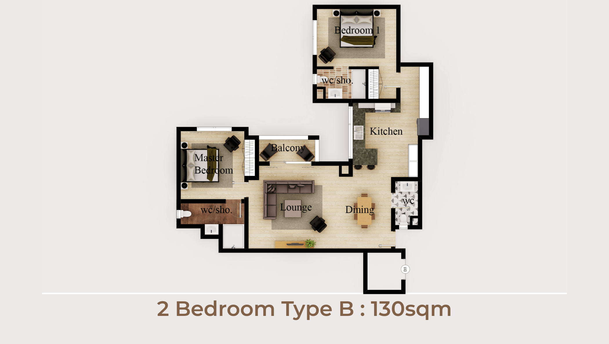 2 Bedroom type B 130 sqm-min
