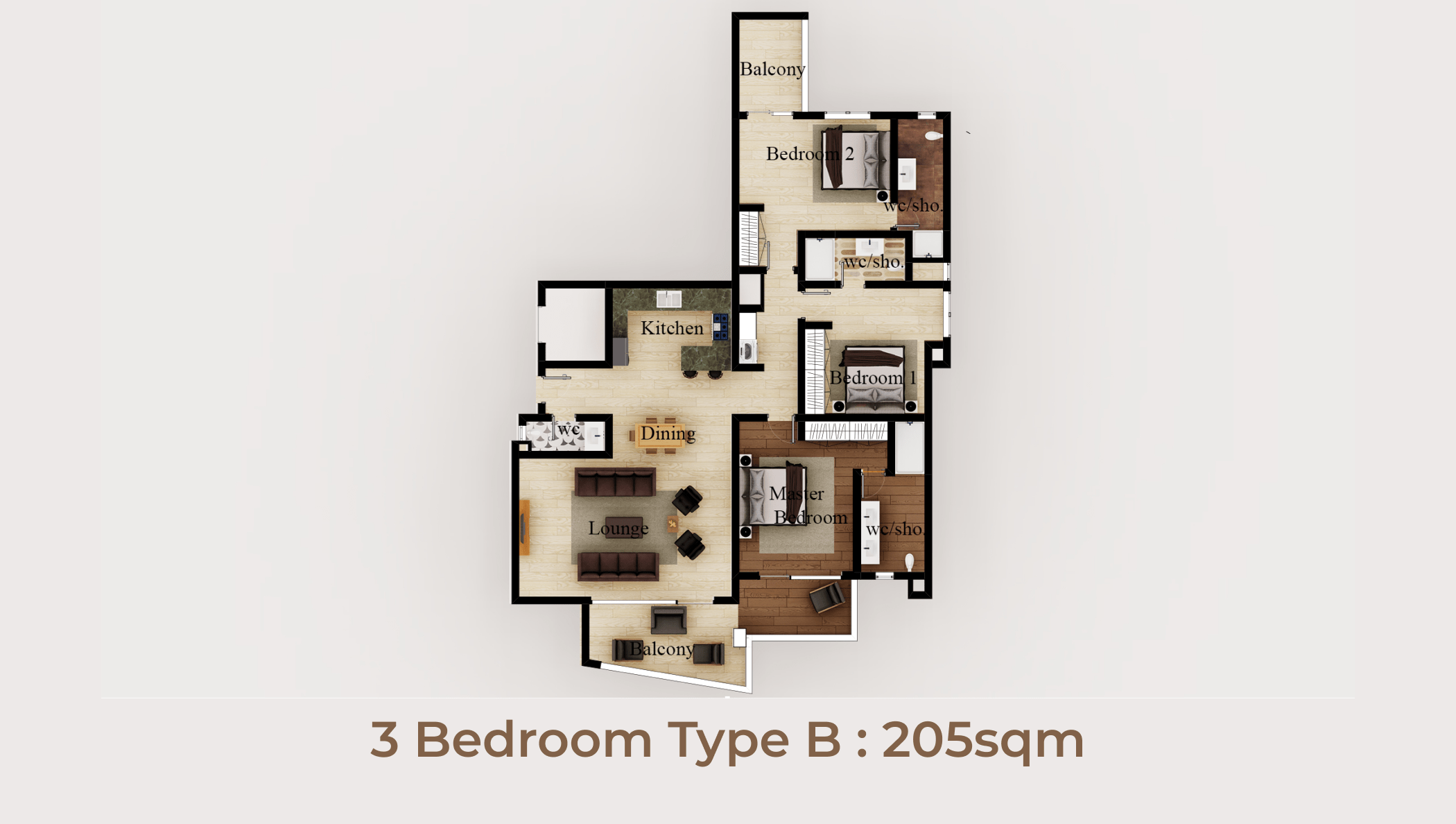 3 Bedroom type B 205sqm-min